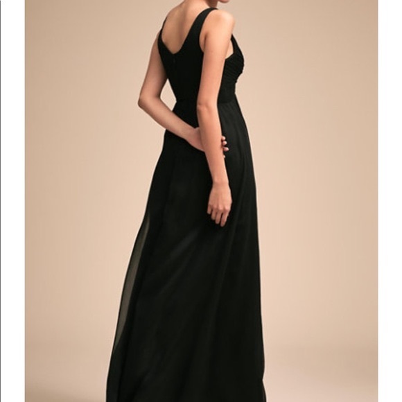 Anthropologie by BHLDN Chiffon Dress in Charcoal Gray Size XL - Picture 2 of 12